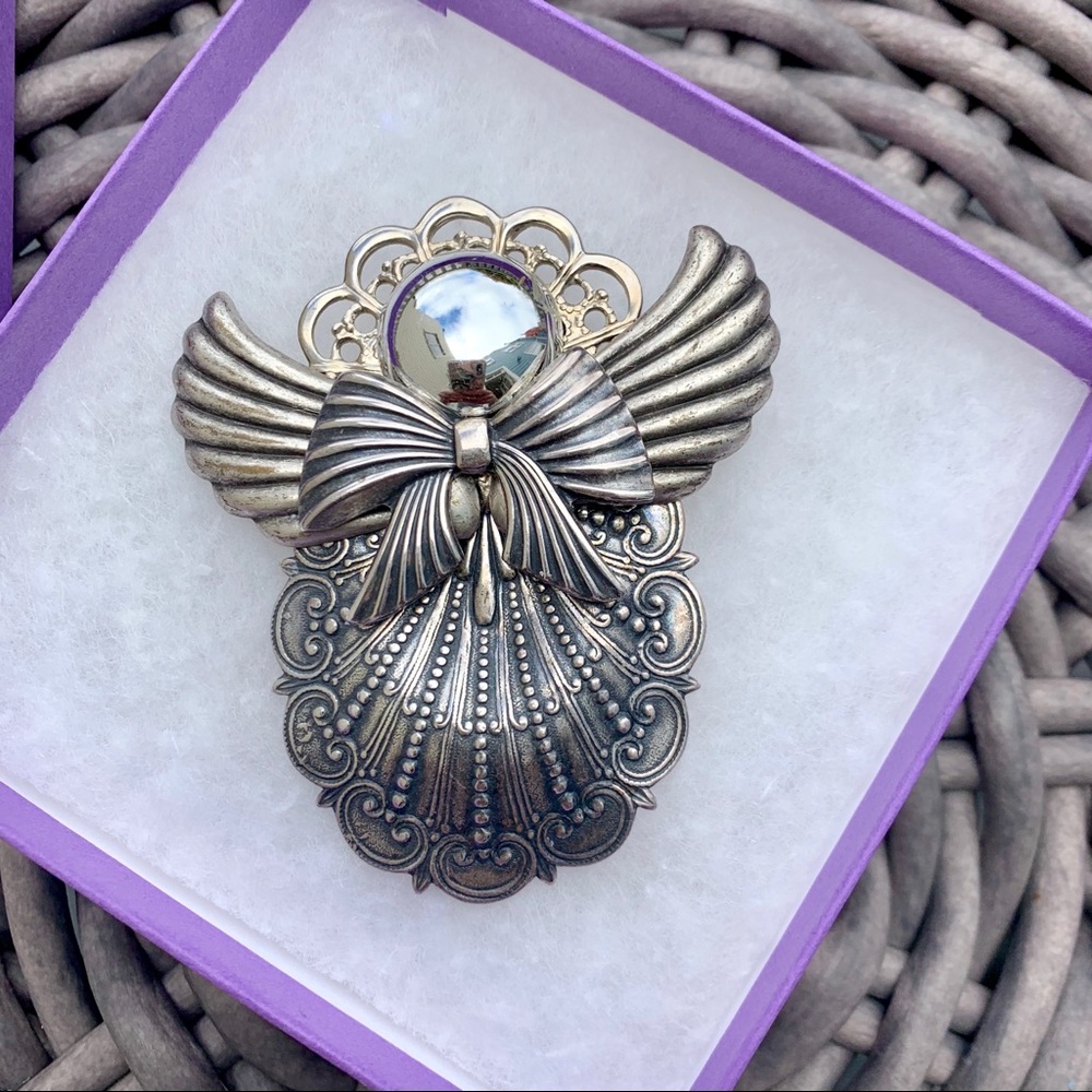 Vintage Silver Angel Brooch
